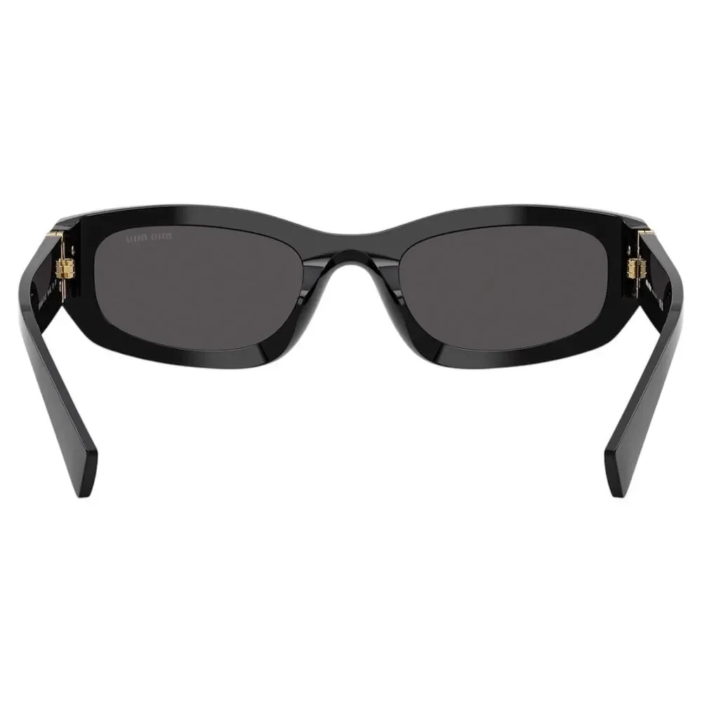New MIU MIU Sunglasses Black Gold Square Rectangular Miu Miu Women - Picture 4 of 6